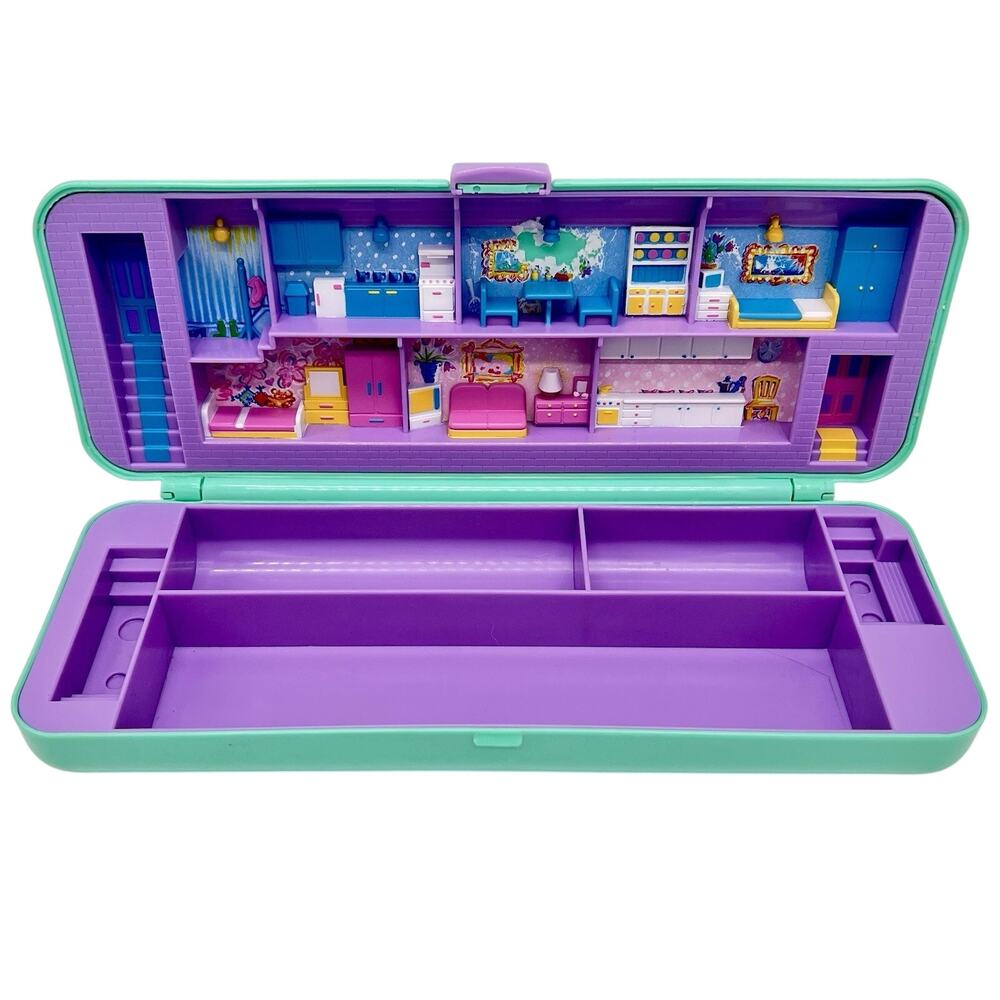 Vintage 1990 Polly Pocket Pencil Case Playset Bluebird CASE ONLY 9.5” RARE HTF